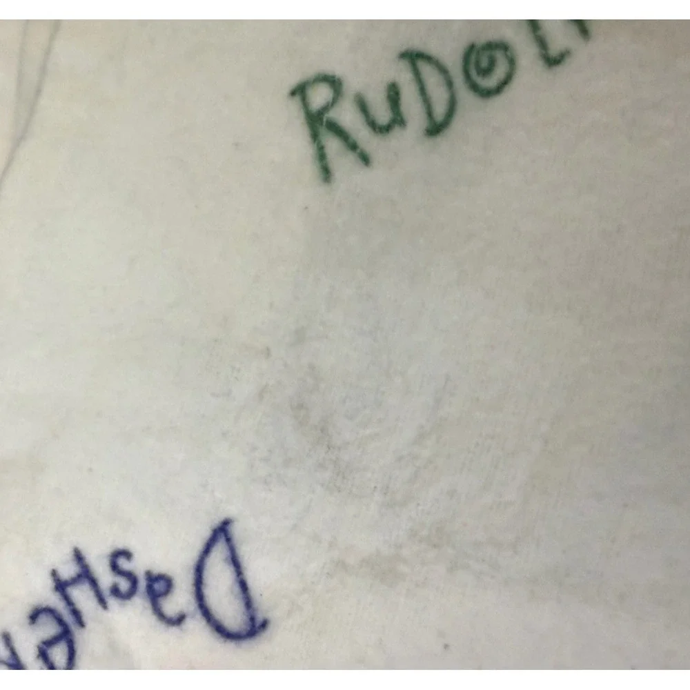 Vintage Pottery Barn Rudolph Reindeer Sheet Set Twin Size Cotton Rare Christmas